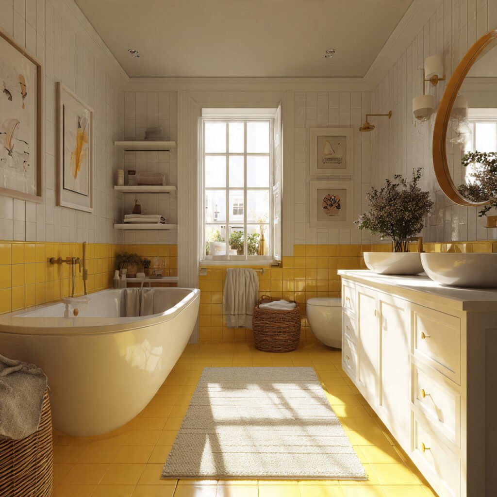 Bright Yellow Accent Bathroom Ideas