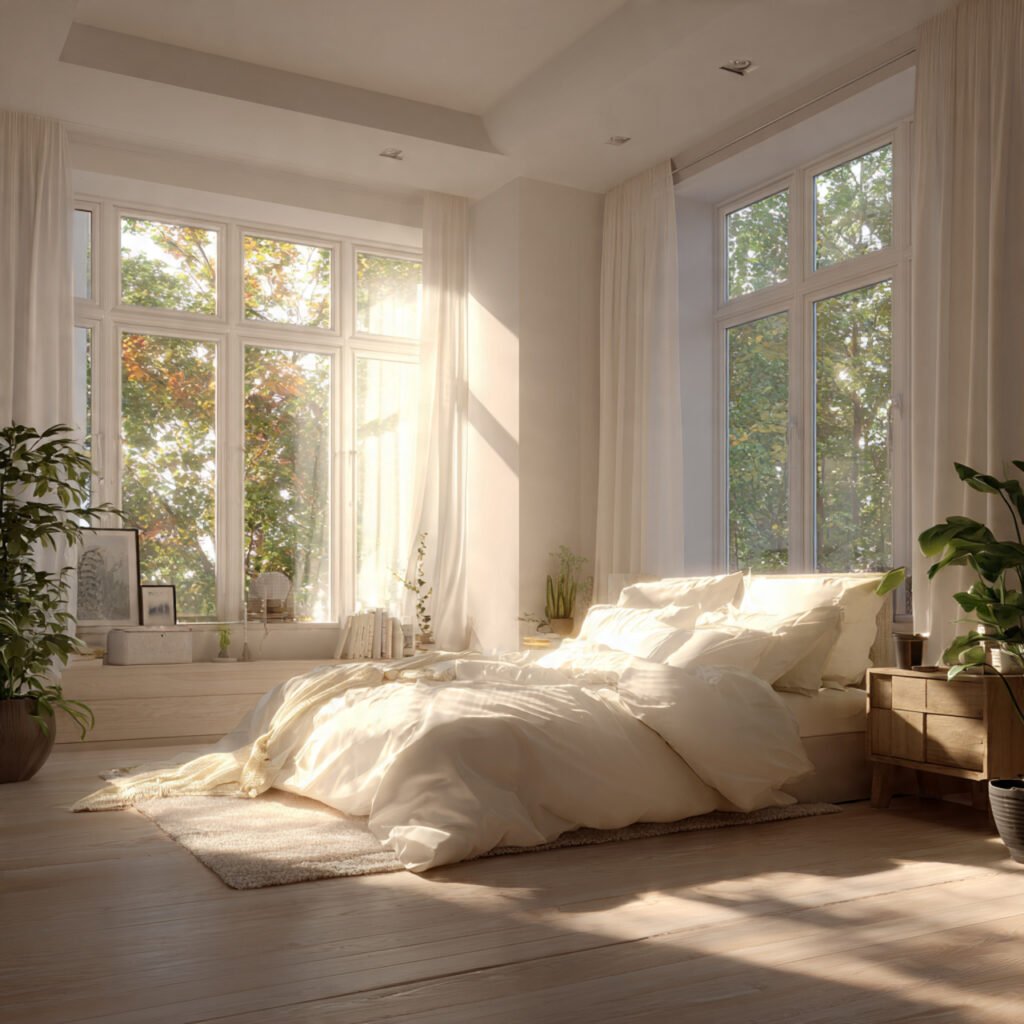 24 Summer Bedroom Aesthetic Ideas to Create a Dreamy and Relaxing Space 10 Sunlit Window Bedroom Ideas