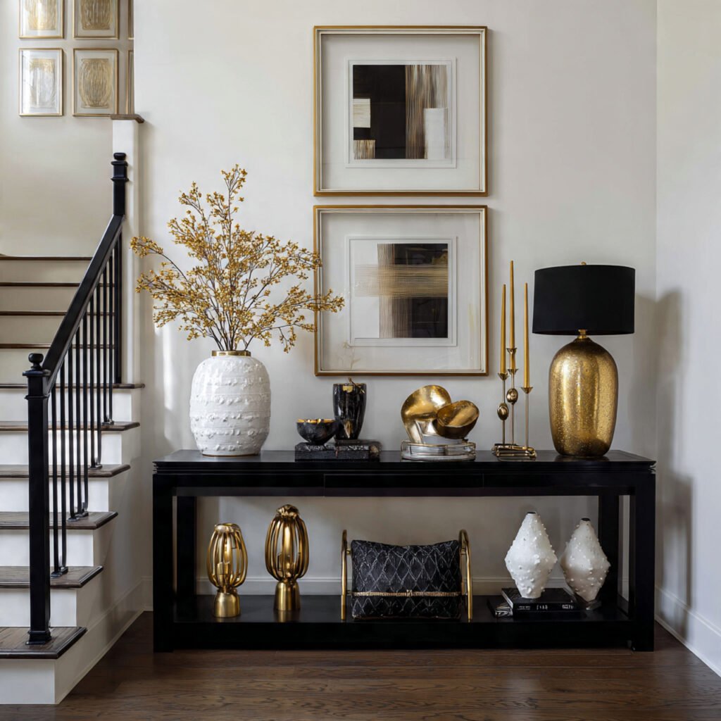 27 Stunning Entryway Table Ideas for Modern and Cozy Homes 18 Black Console Decor Ideas