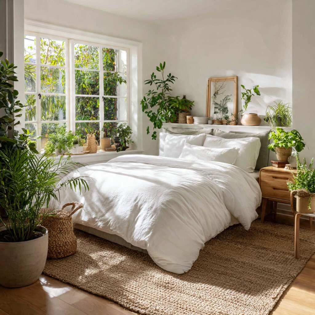 Fresh White and Green Bedroom Ideas