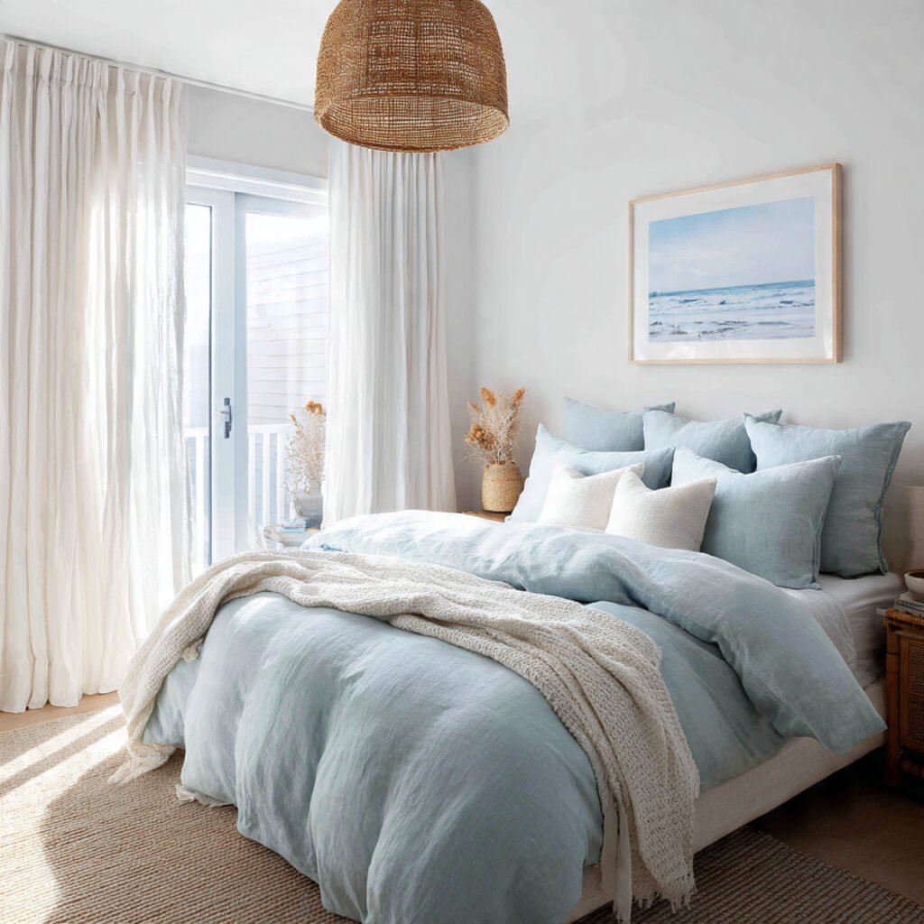 Soft Blue Summer Bedroom Ideas