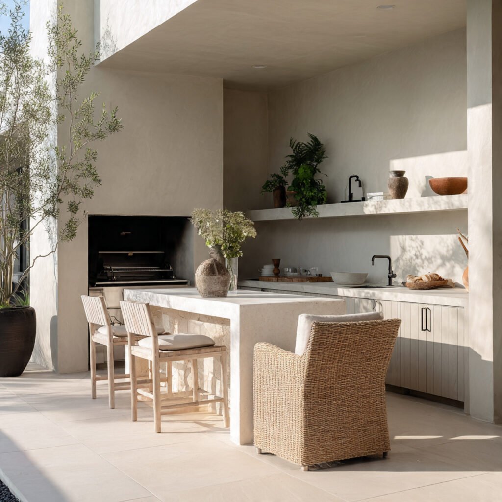 Neutral tone outdoor cooking ideas