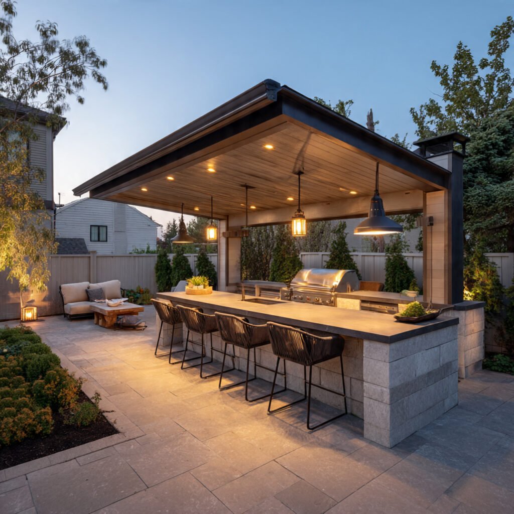 Covered outdoor kitchen ideas