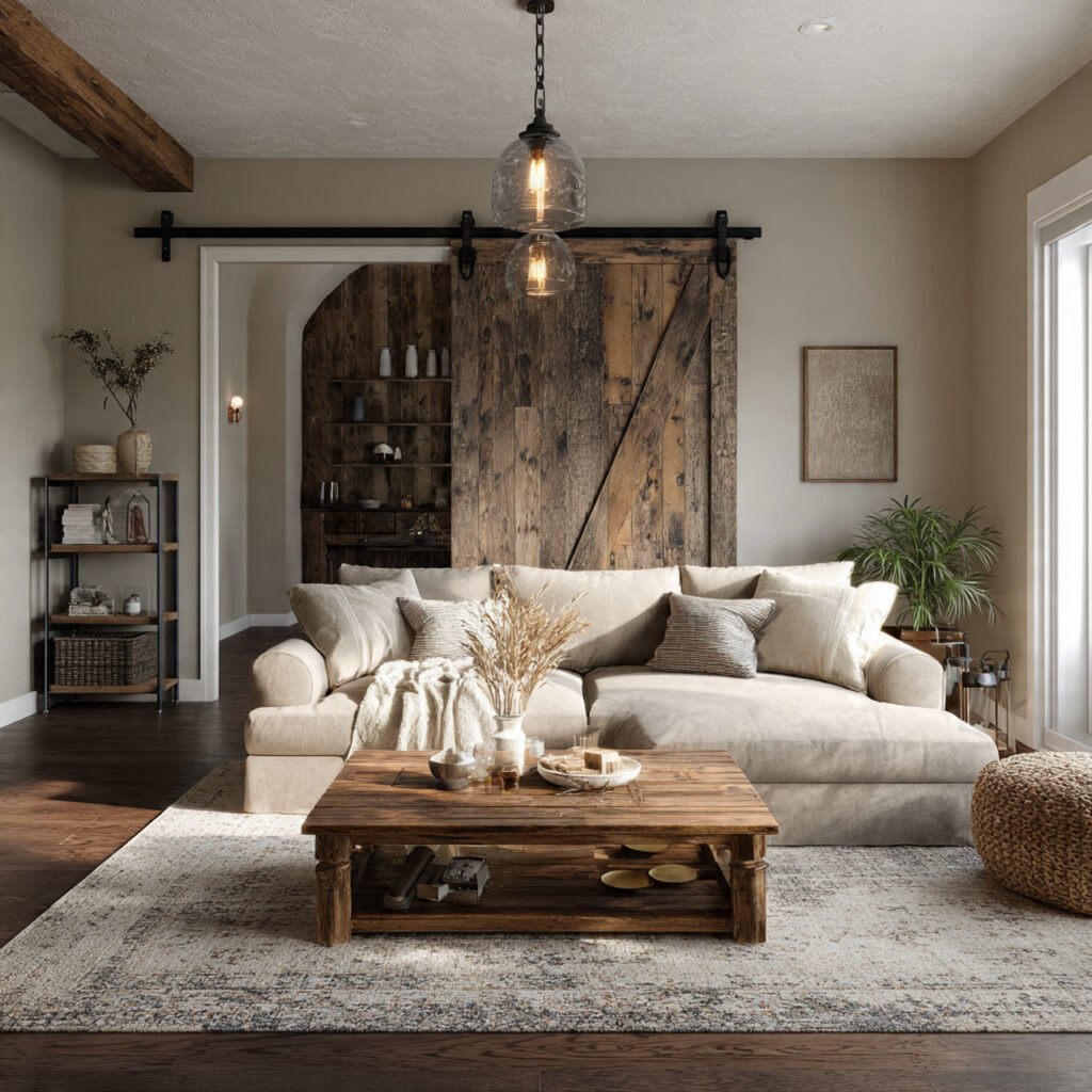 Barn Door Accent Living Room Ideas