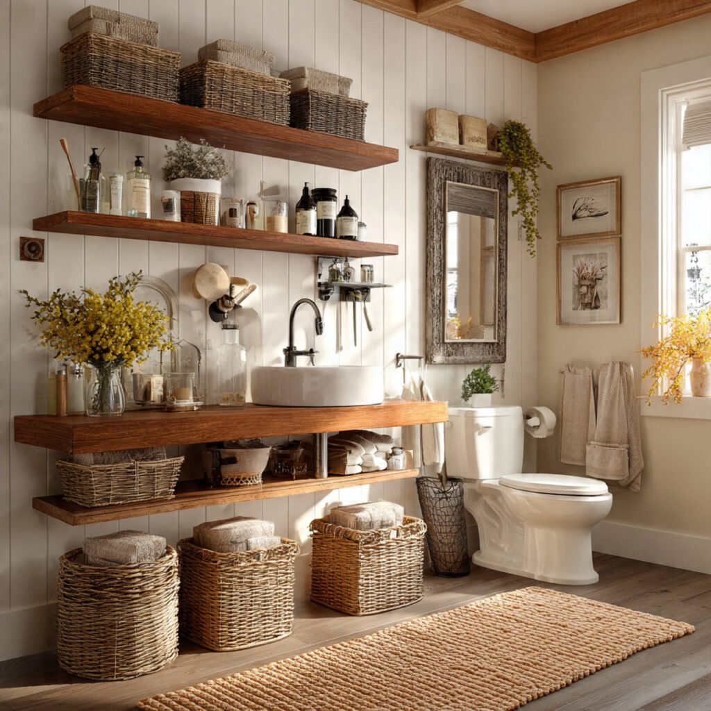 Farmhouse Style Shelf Display Ideas