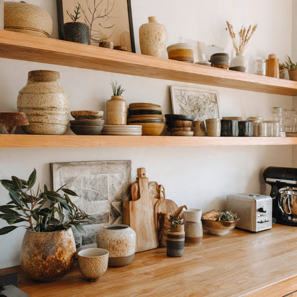 Open shelf decor ideas