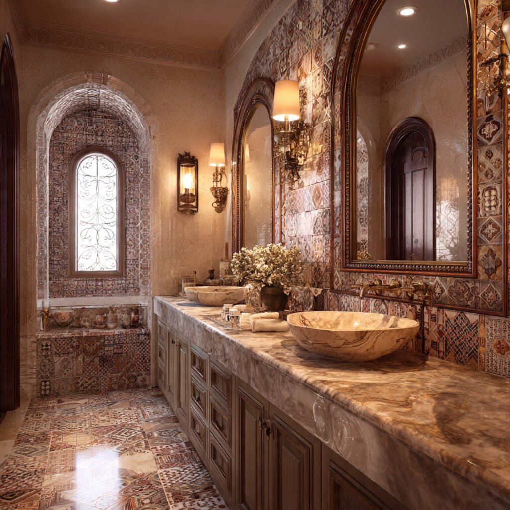 20 Stunning Spanish Bathroom Ideas That Bring Mediterranean Charm Home 18 Luxury Mediterranean Bathroom Decor Ideas