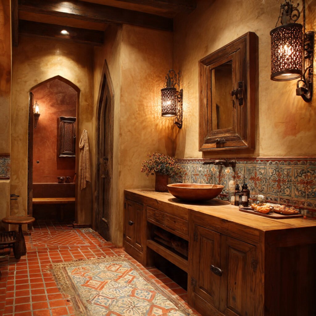 20 Stunning Spanish Bathroom Ideas That Bring Mediterranean Charm Home 15 Wrought Iron Fixture Decor Ideas