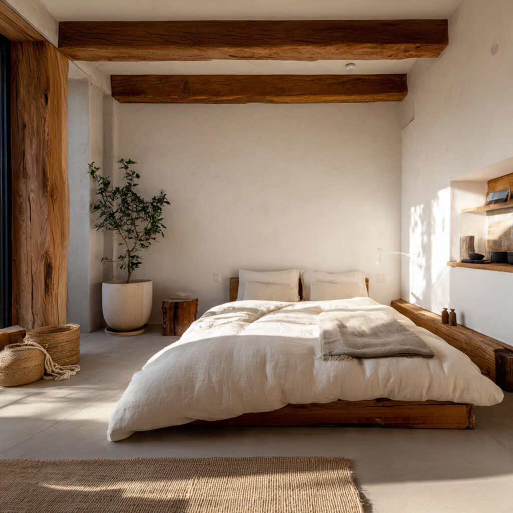 White and Wood Minimal Style