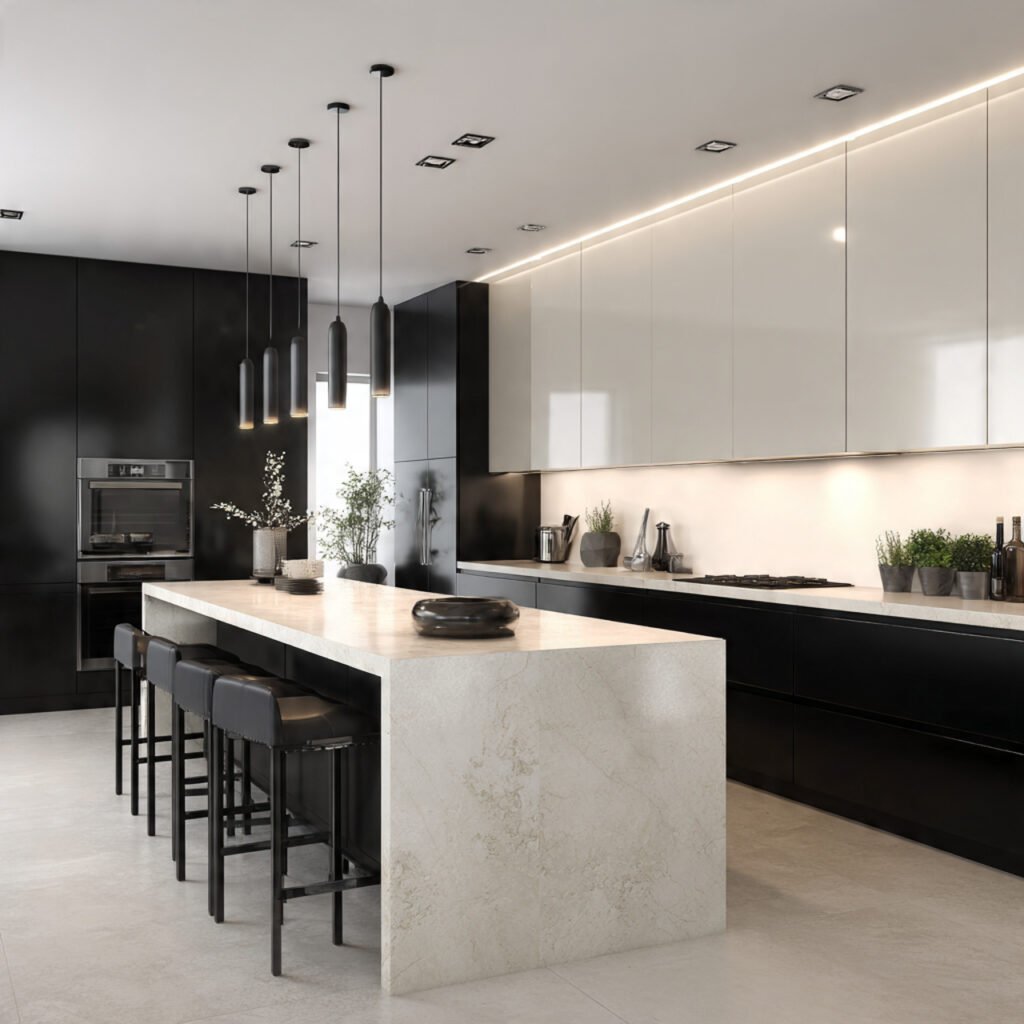 Black Accent Cabinet Design Ideas