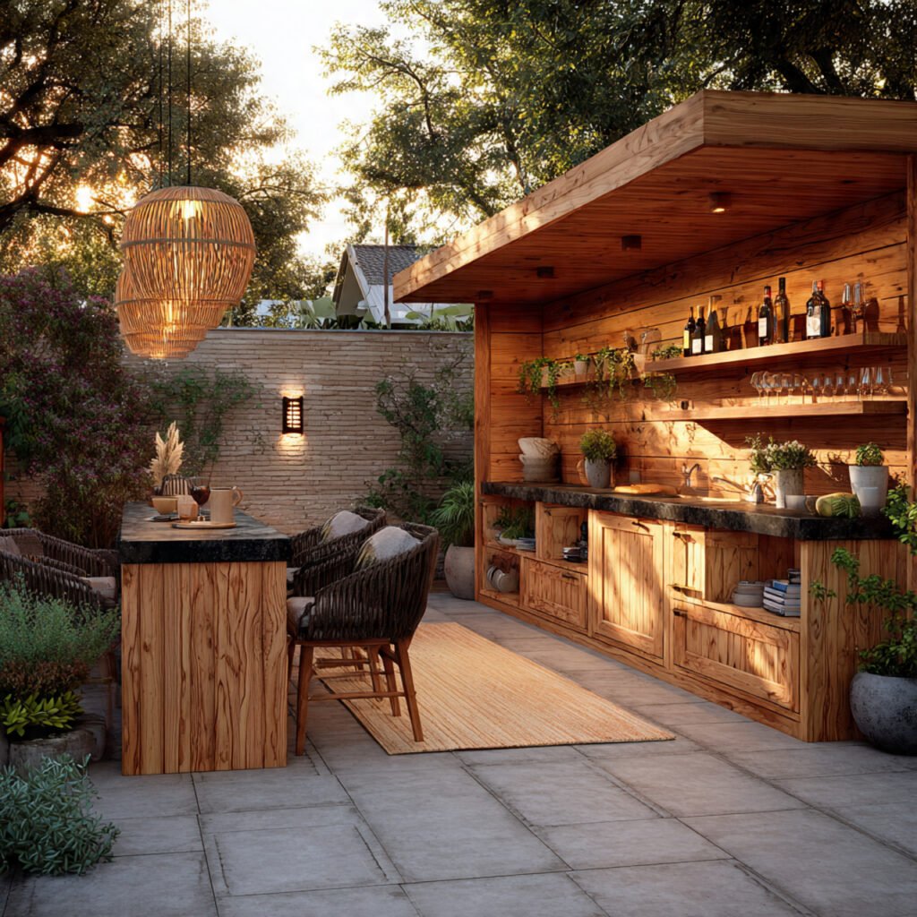 Wood and natural outdoor cooking ideas