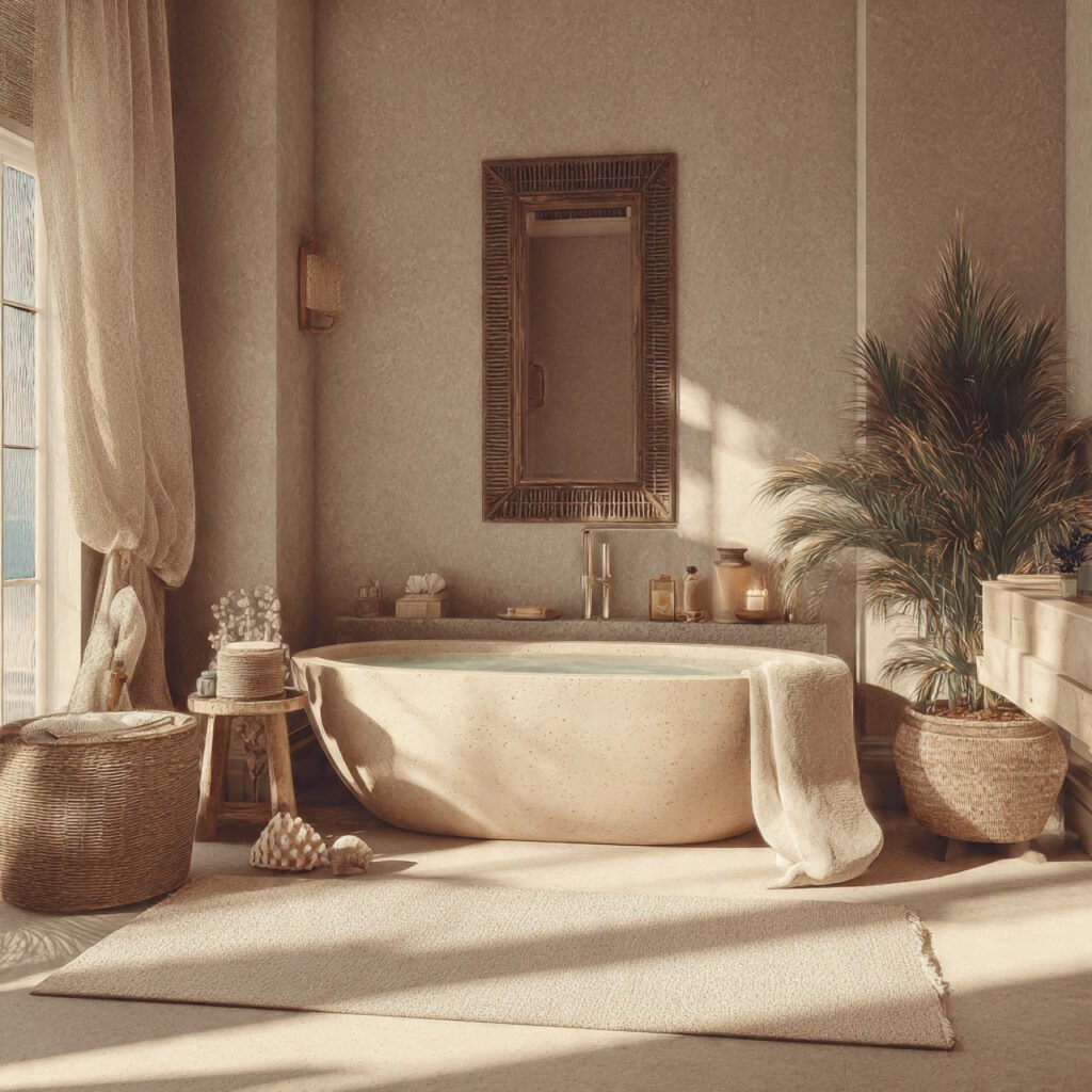 Beachy Sand and Neutral Bathroom Ideas