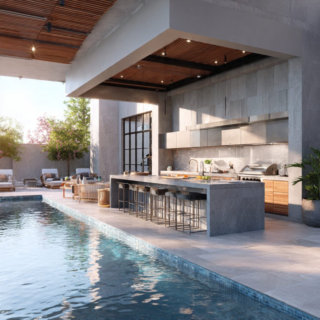 Poolside kitchen ideas