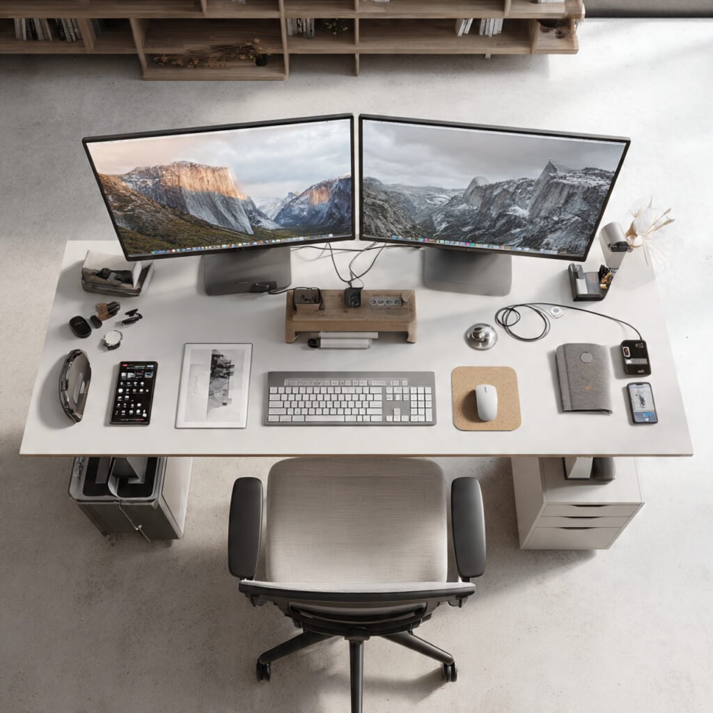 Dual Monitor Desk Layout Ideas