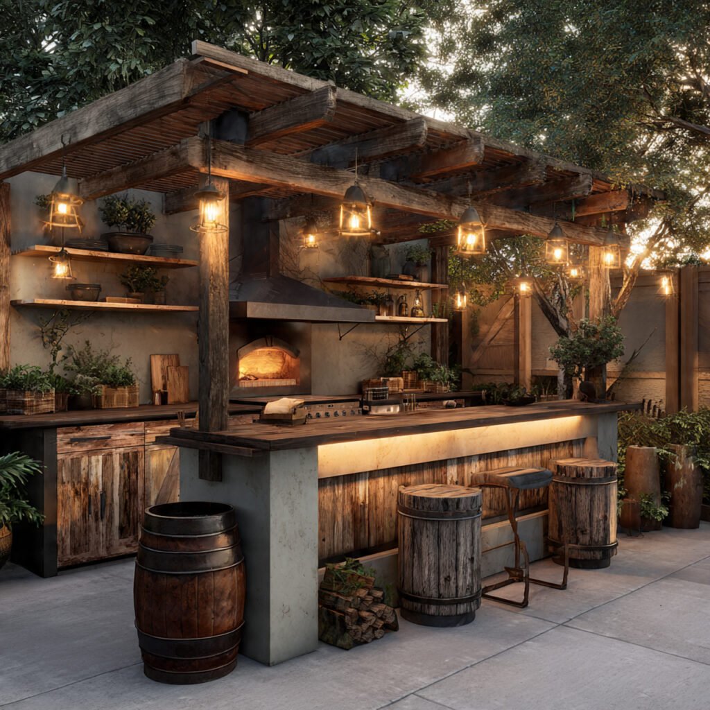 Rustic outdoor kitchen ideas