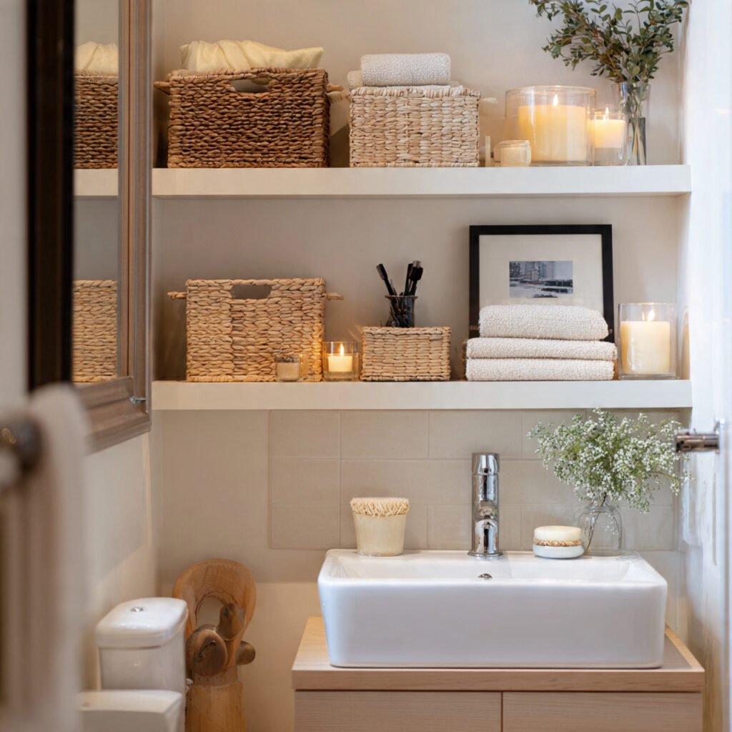 21 DIY Bathroom Shelving Ideas for Modern and Rustic Bathrooms 7 Small Bathroom Storage Shelf Ideas
