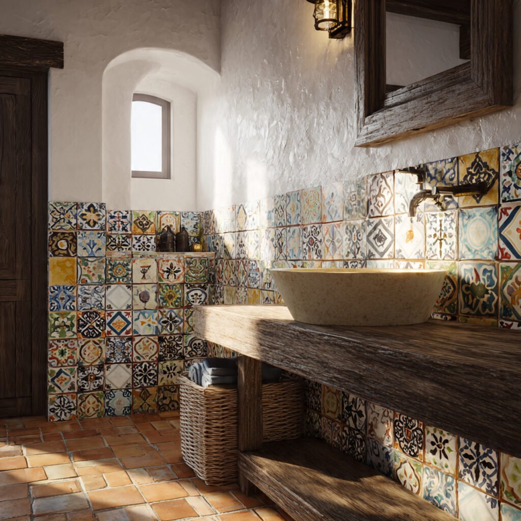 20 Stunning Spanish Bathroom Ideas That Bring Mediterranean Charm Home 2 Mediterranean Tile Decor Ideas