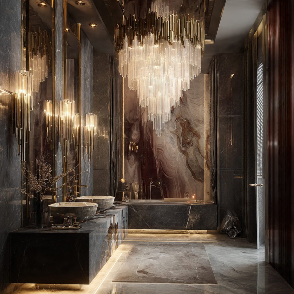 27 Stunning Bathroom Design Ideas to Transform Your Space 27 Statement Lighting Bathroom