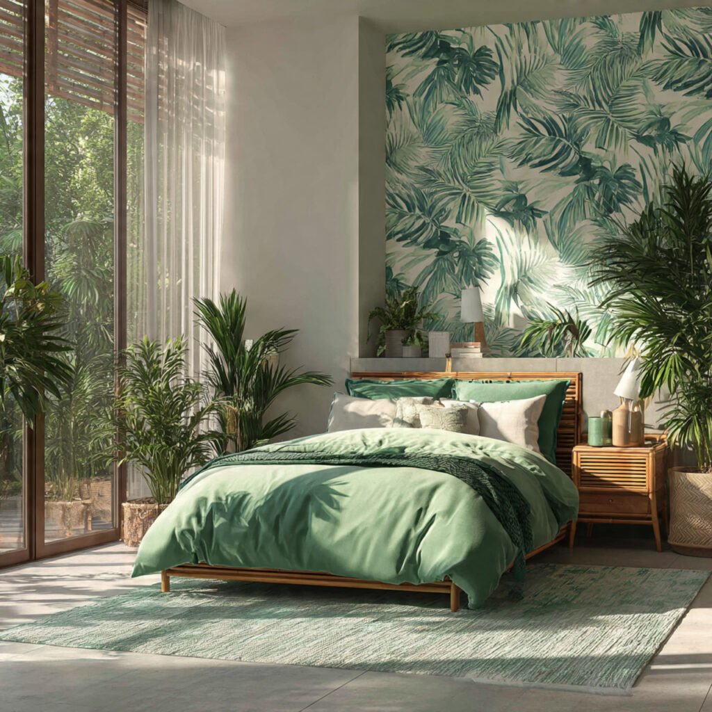 Tropical Leaf Decor Bedroom Ideas