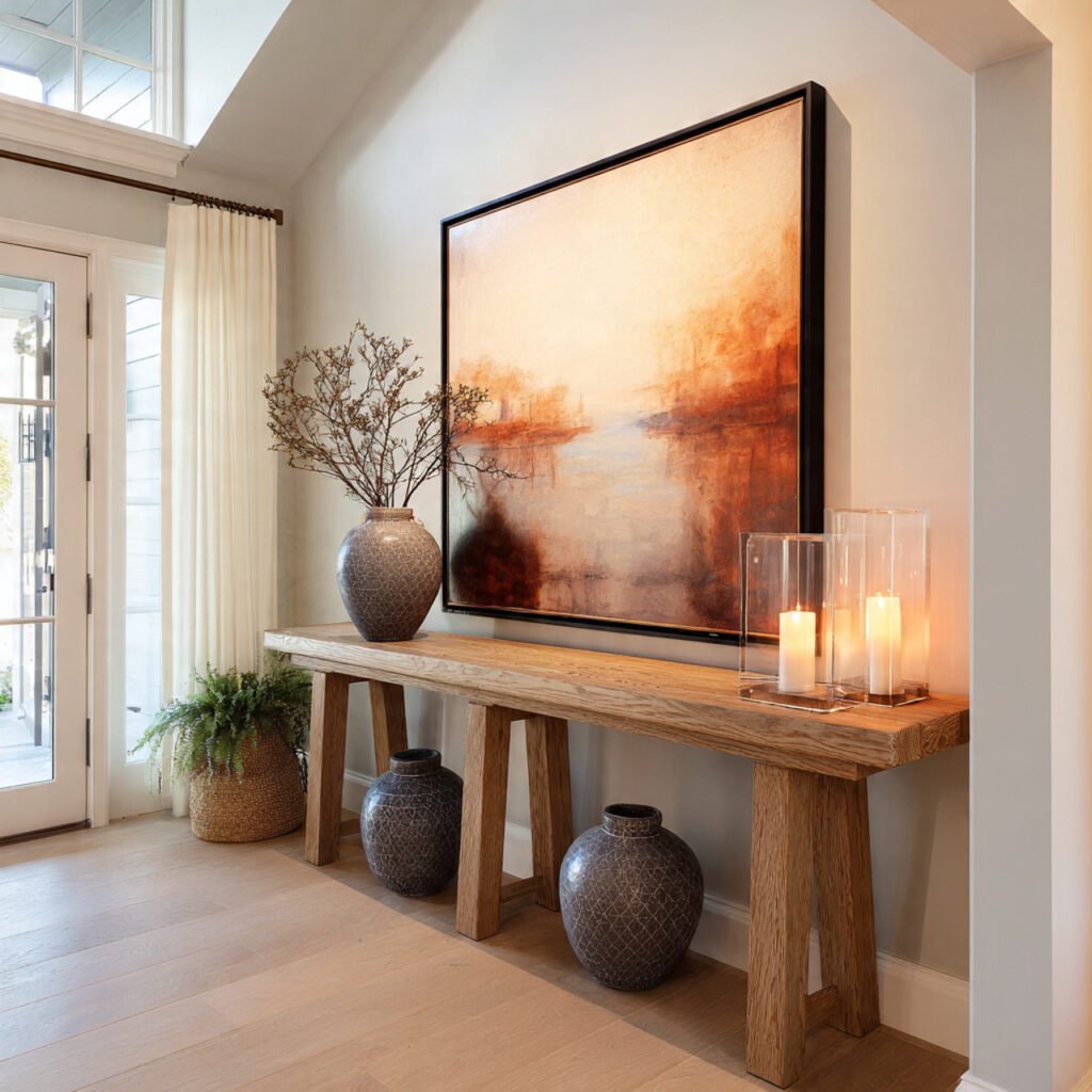 27 Stunning Entryway Table Ideas for Modern and Cozy Homes 21 Wall Art and Console Display Ideas
