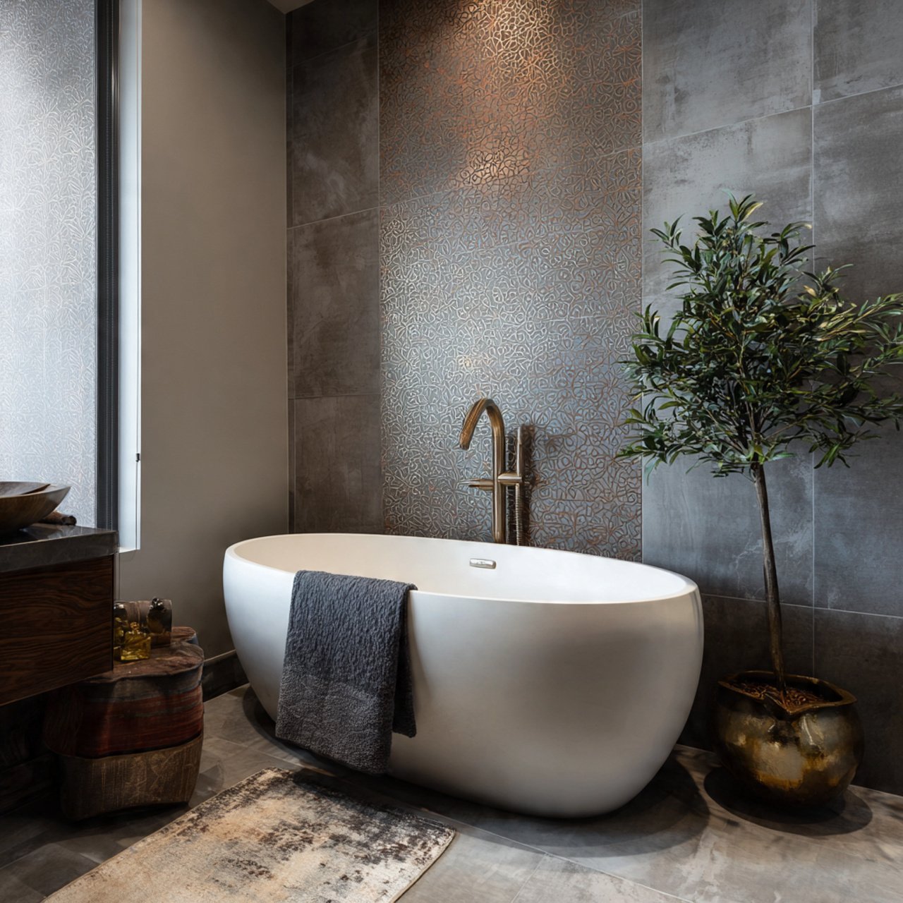 bathroom accent wall