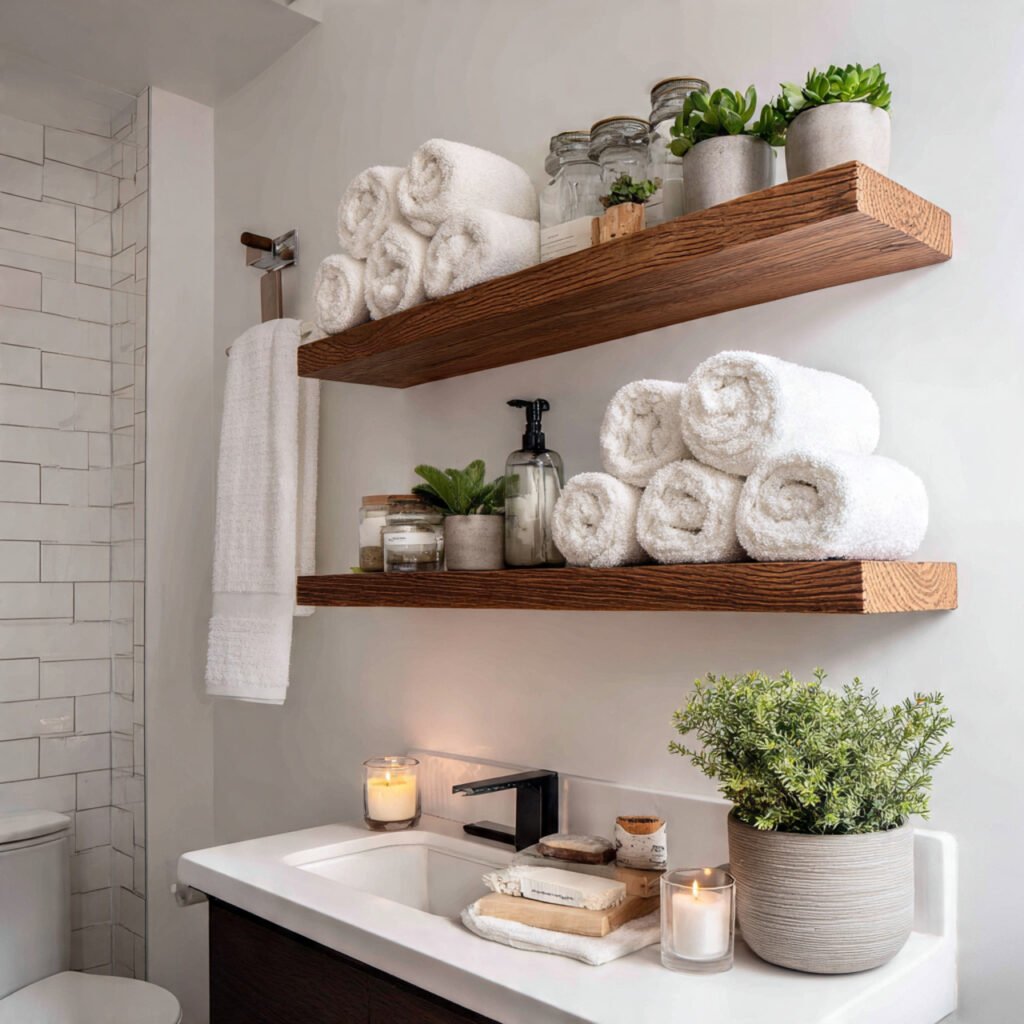 22 Stunning Bathroom Remodel Ideas for Every Style and Every Budget 18 Bathroom Remodel With Open Shelving Ideas