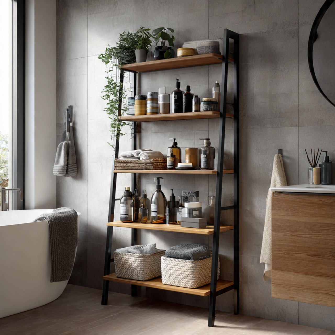 bathroom shelving