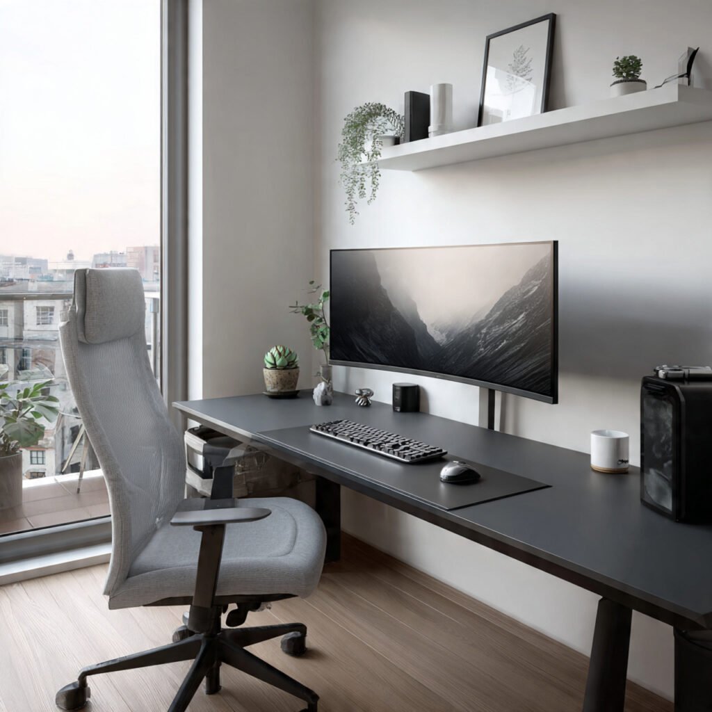 20 Home Office Black Desk Ideas for Every Style and Every Space 3 Black Desk Minimalist Home Office Ideas