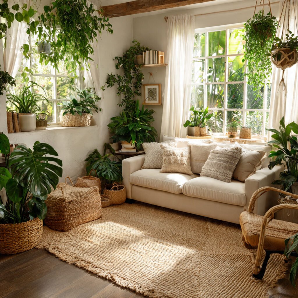 Indoor Plant Filled Living Room Ideas