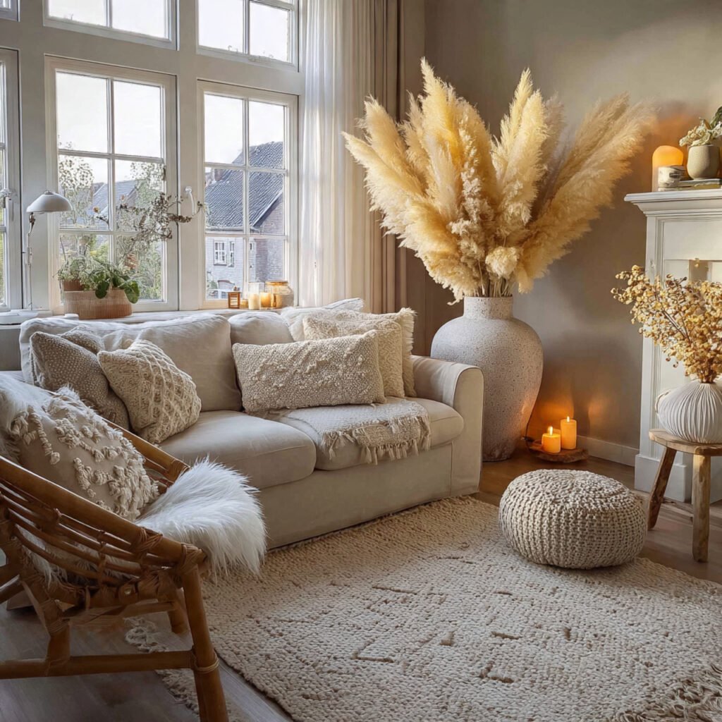 Pampas Grass Decor Living Room Ideas