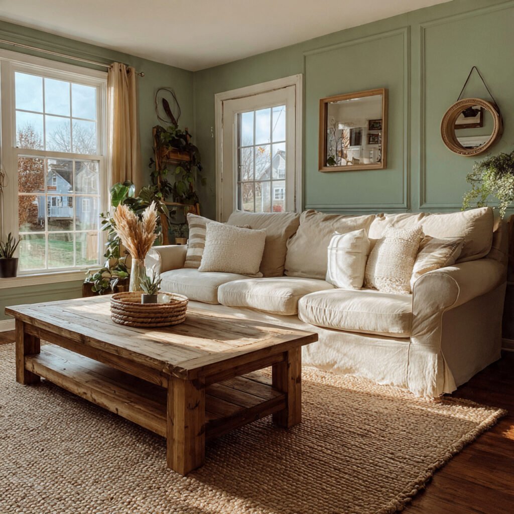 20 Stunning Farmhouse Living Room Colors Ideas for Rustic Style Homes 18 Pale Green Country Living Room Color Ideas