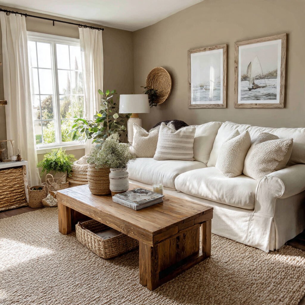 20 Stunning Farmhouse Living Room Colors Ideas for Rustic Style Homes 15 Neutral Sand Tone Living Room Color Ideas