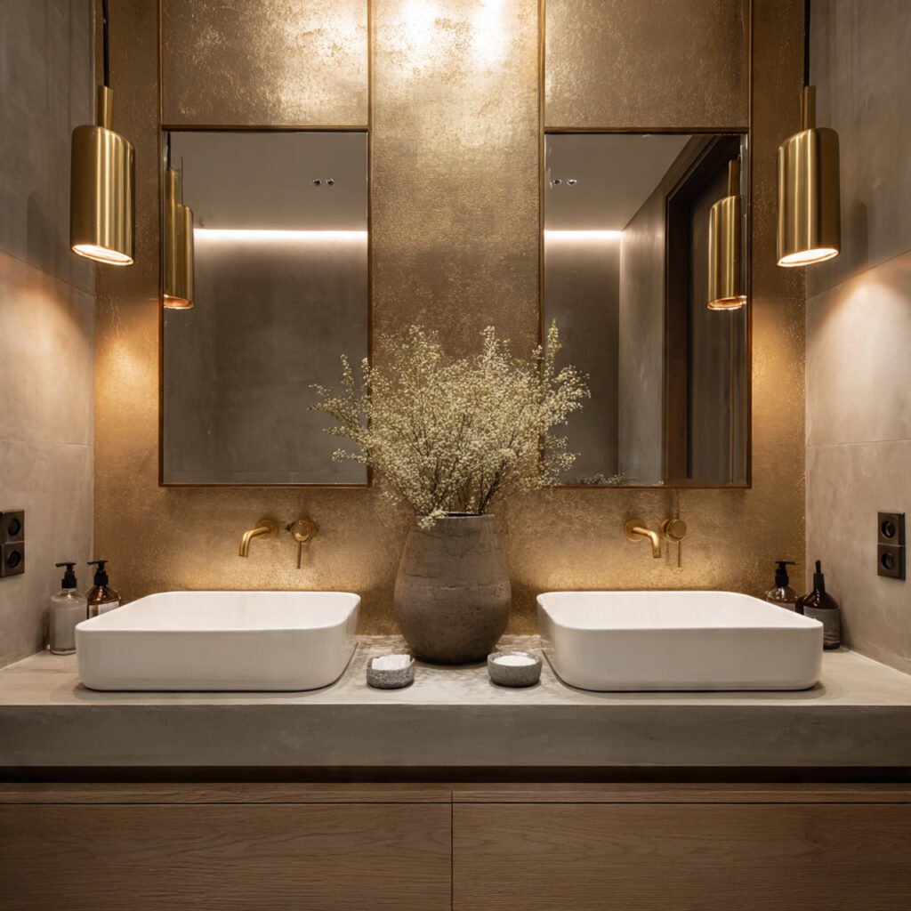 Metallic Finish Accent Wall Ideas