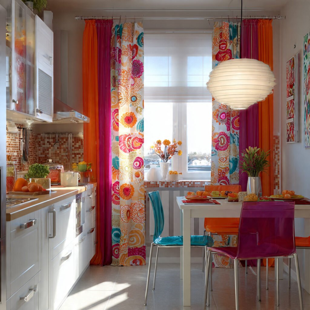 Colorful Kitchen Window Ideas