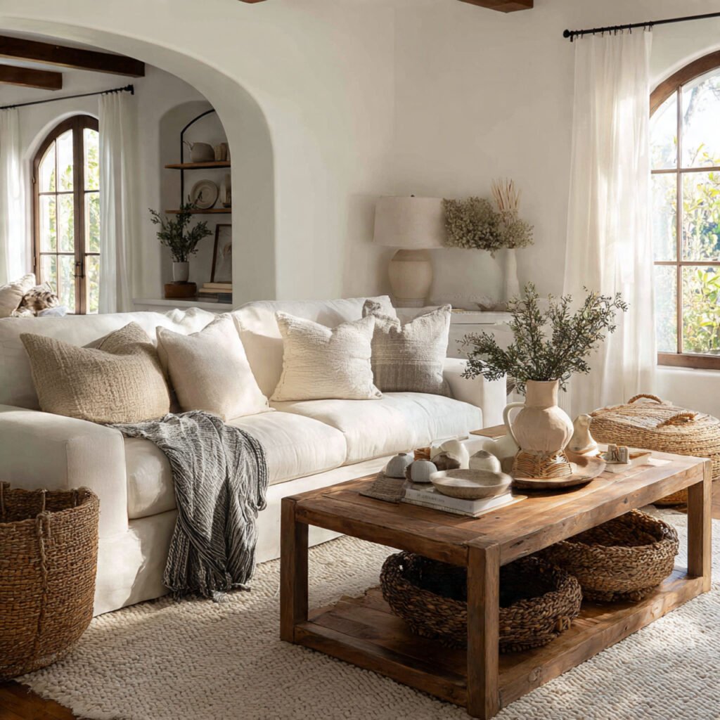 20 Stunning Farmhouse Living Room Colors Ideas for Rustic Style Homes 10 Ivory and Wood Tone Interior Color Ideas
