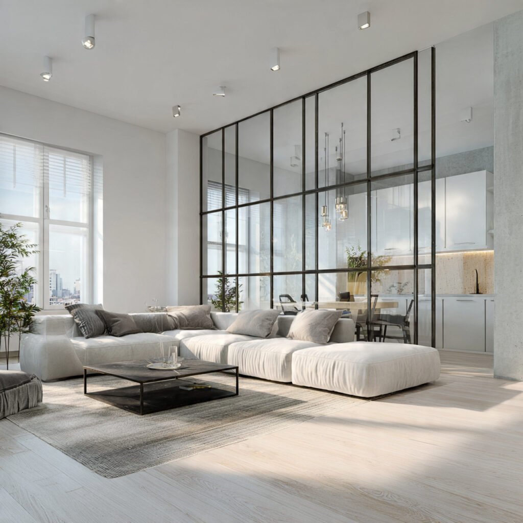 Glass Living Room Partition Ideas