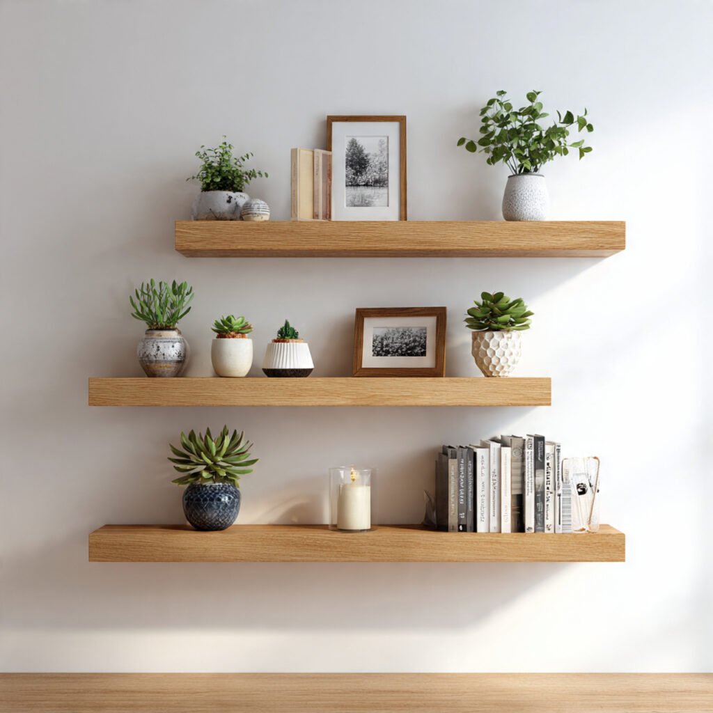 Entryway Floating Shelves Wall Ideas