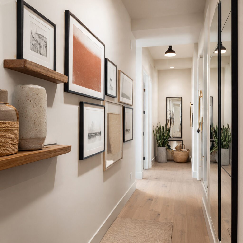 Entryway Narrow Hallway Wall Ideas
