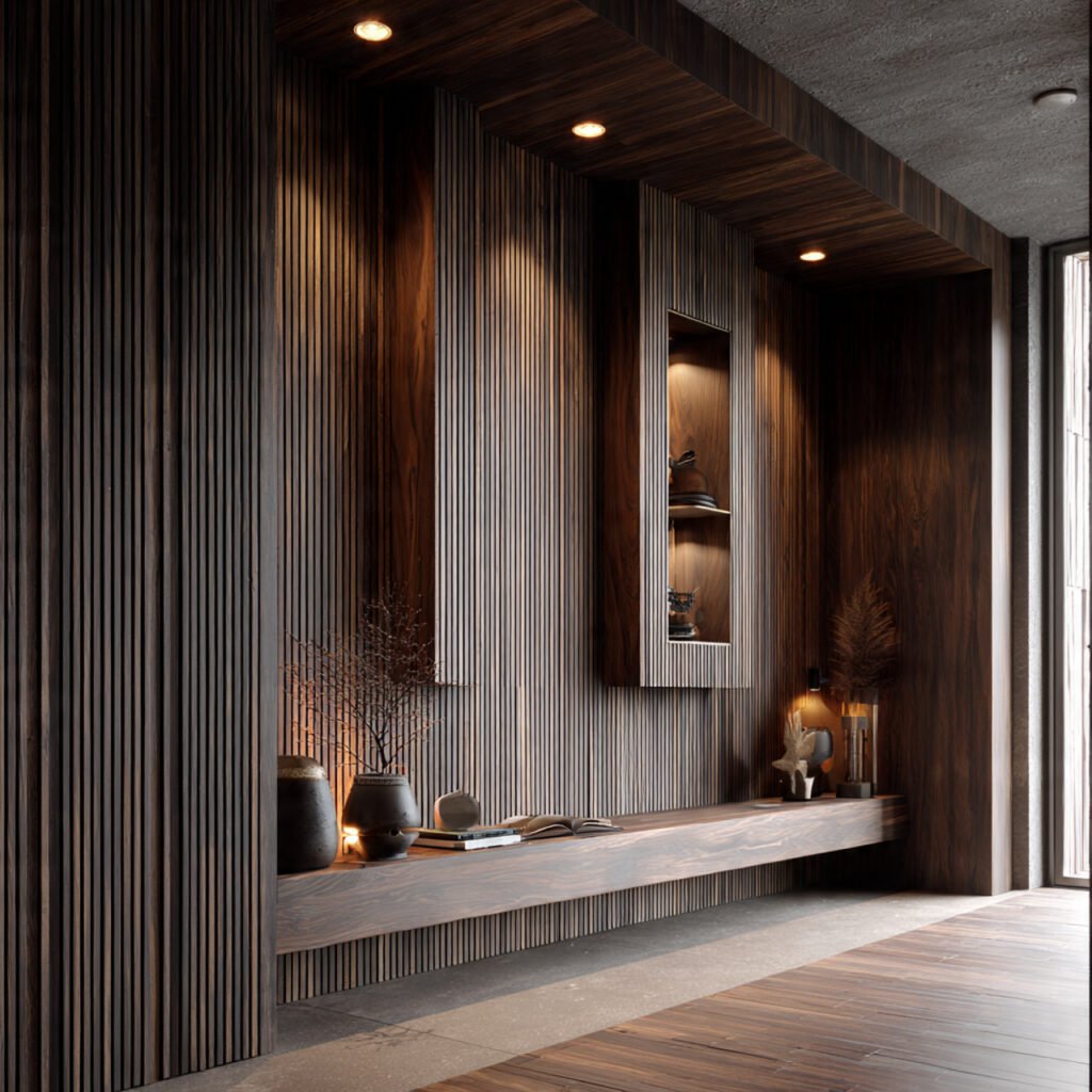 Entryway Wood Paneling Wall Ideas