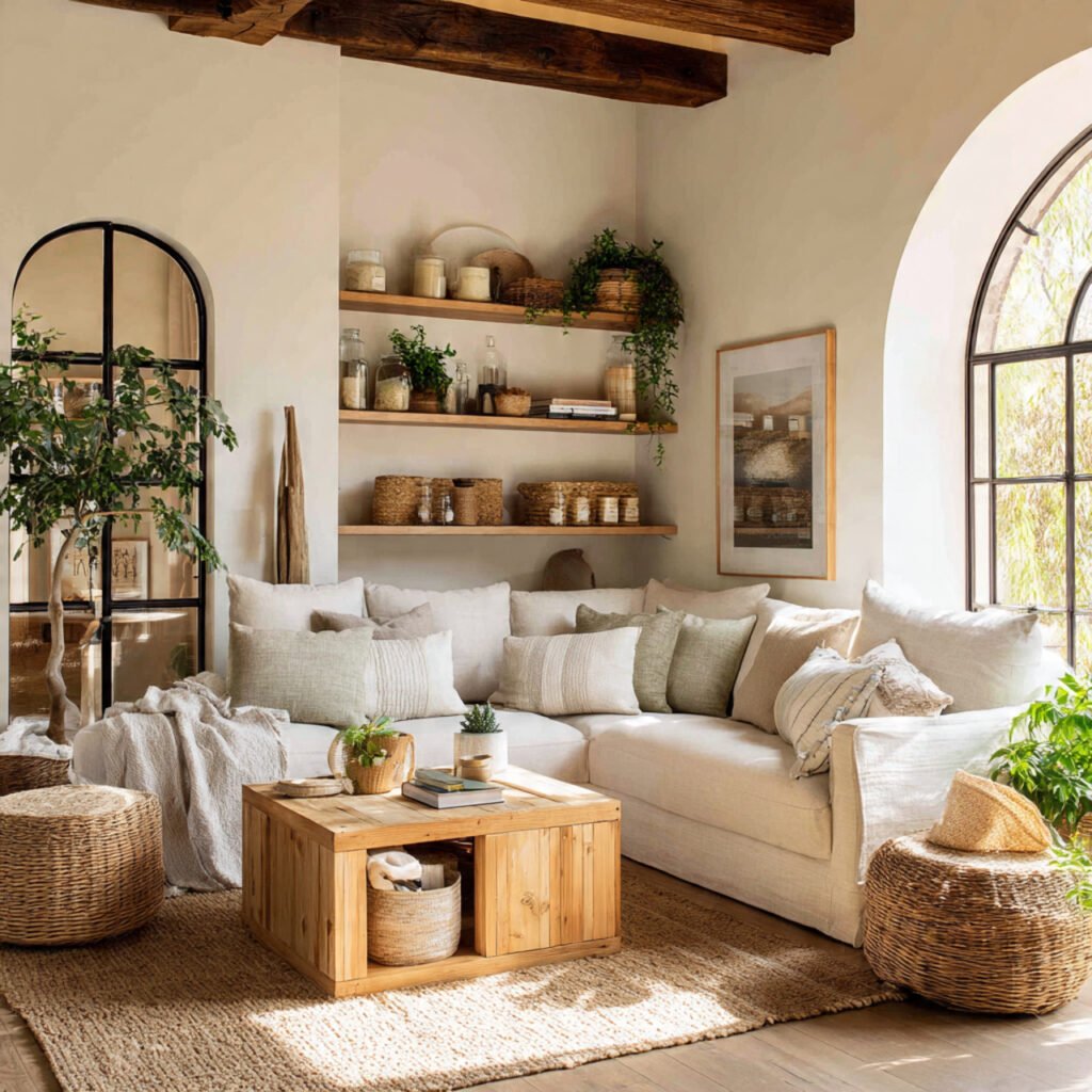 20 Stunning Farmhouse Living Room Colors Ideas for Rustic Style Homes 5 Cream and Natural Wood Color Palette Ideas