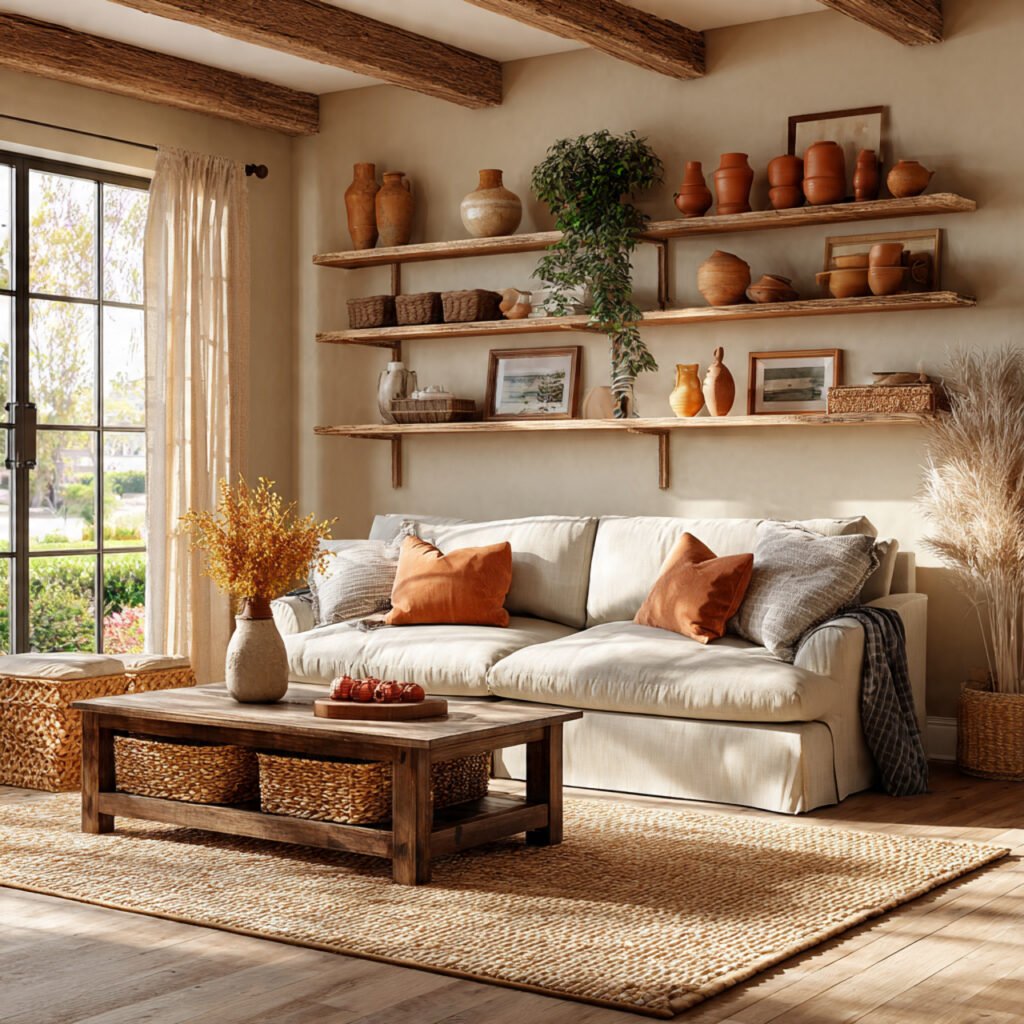 20 Stunning Farmhouse Living Room Colors Ideas for Rustic Style Homes 17 Warm Terracotta Accent Color Ideas