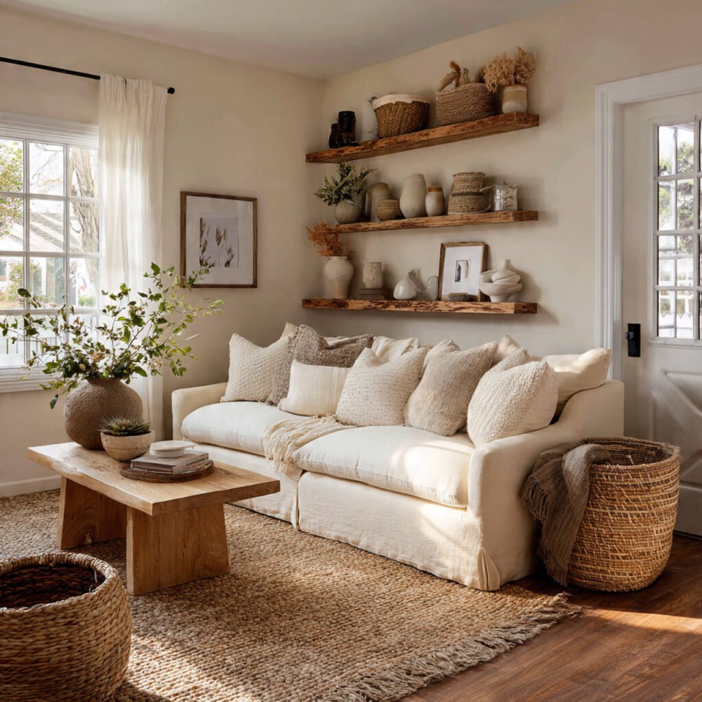 20 Stunning Farmhouse Living Room Colors Ideas for Rustic Style Homes 3 Warm Beige Cozy Living Room Color Ideas