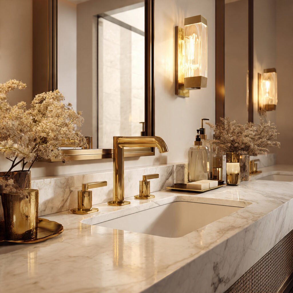 Gold Accent Bathroom Ideas