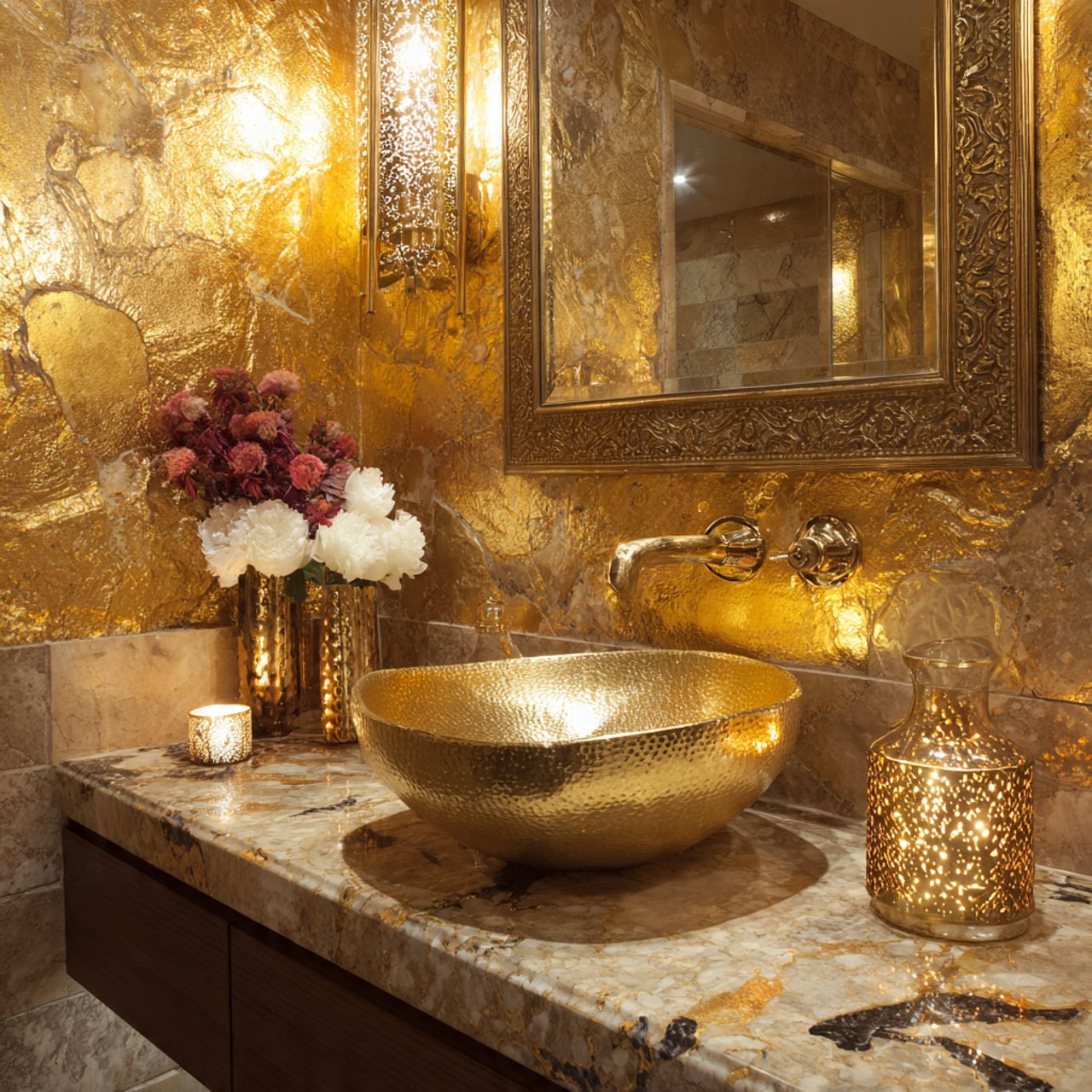 gold bathroom decor
