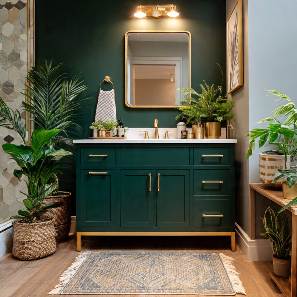 27 Gold Bathroom Decor Ideas for Every Style and Budget 11 Gold Bathroom Vanity Ideas