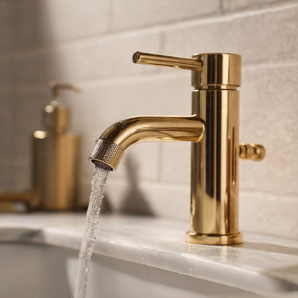 27 Gold Bathroom Decor Ideas for Every Style and Budget 8 Gold Faucet Bathroom Ideas