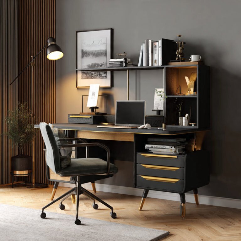 home office black desk