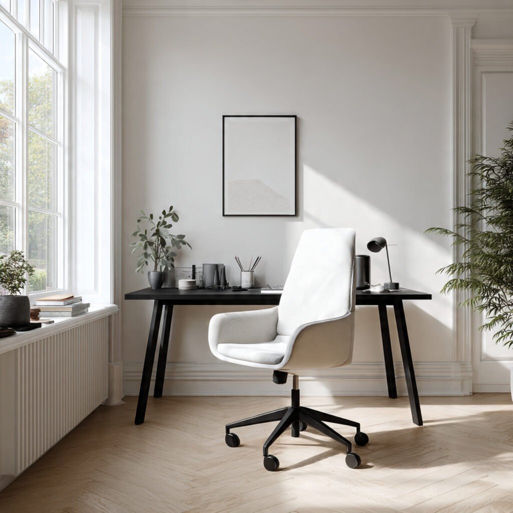 20 Home Office Black Desk Ideas for Every Style and Every Space 5 Home Office Black Desk And White Chair Ideas