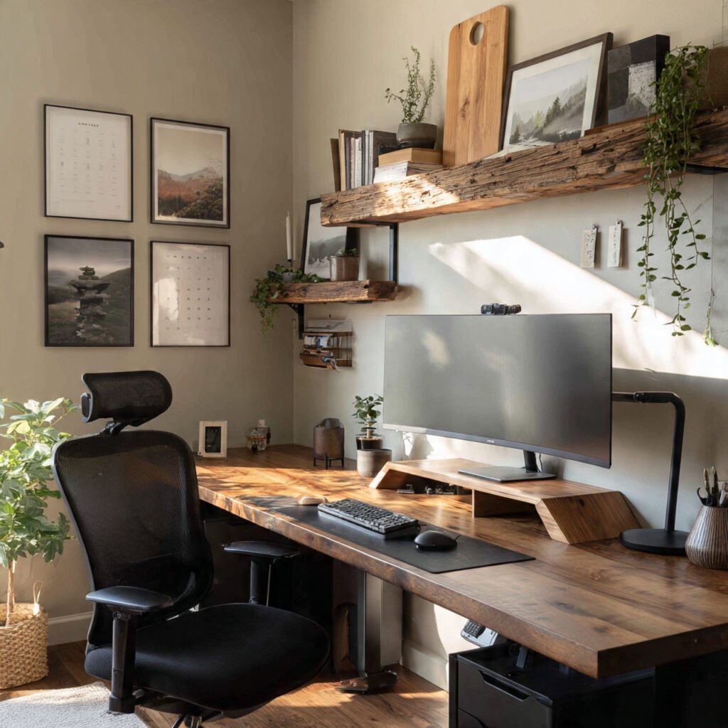20 Home Office Black Desk Ideas for Every Style and Every Space 16 Home Office Black Desk With Natural Wood Ideas