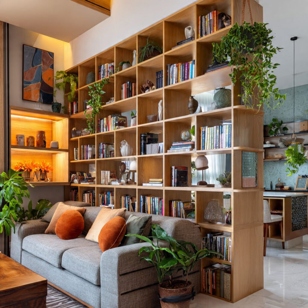 Bookshelf Living Room Partition Ideas
